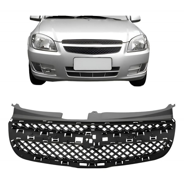 Grade Radiador Celta Prisma 2011 2012 2013 Preta S/moldura Preto