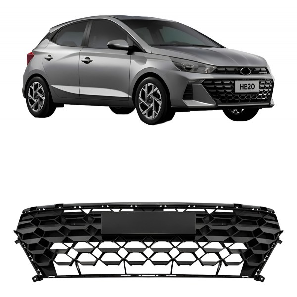 Grade Central Para Hyundai Hb20 2023 A 2024  Preta Brilhante