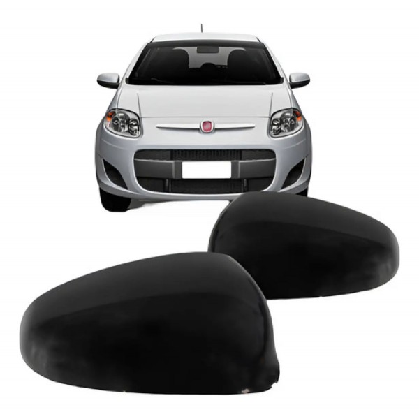 Par Capa Retrovisor Palio 2012 A 2018 Mobi 2016 A 2021 Preto