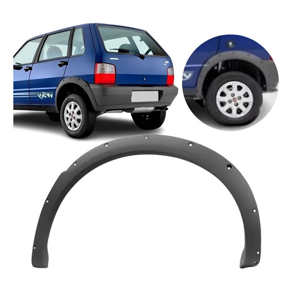 Alargador Vão Roda Moldura Traseiro Uno Way 2004/2013 Cinza