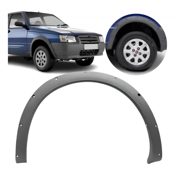 Alargador Moldura Paralama Dianteiro Uno Way 2004/2013 Cinza