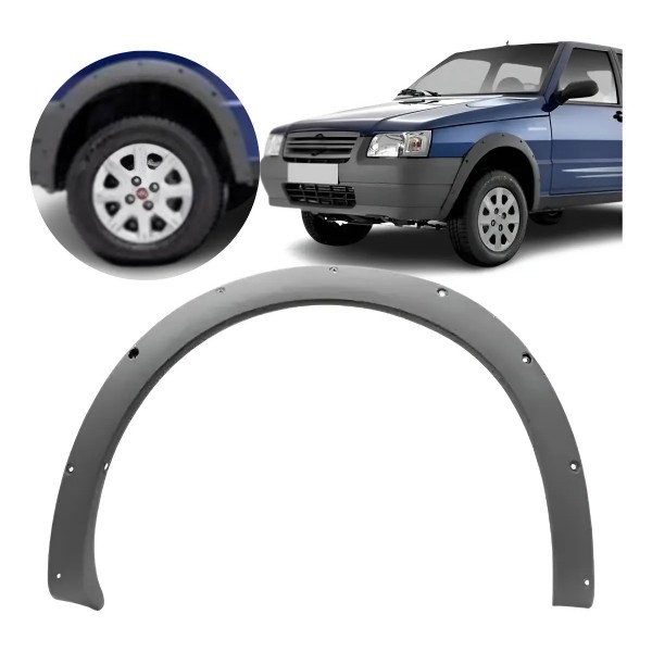 Alargador Moldura Paralama Dianteiro Uno Way 2004/2013 Cinza