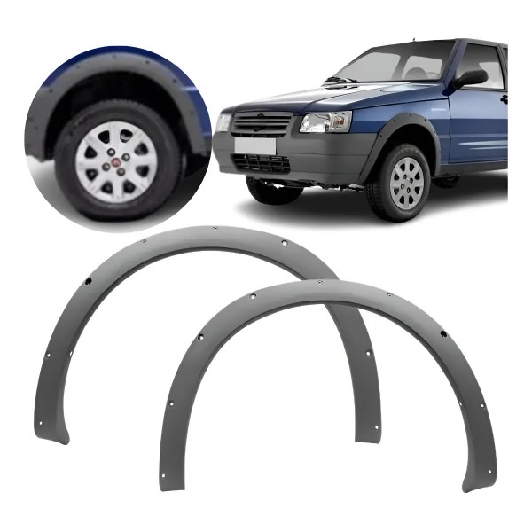 Par Vão Roda Moldura Paralama Dianteiro Uno Way 2004 A 2010