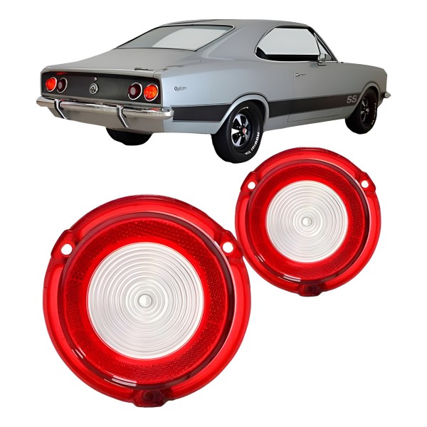 Jogo Lente Sinaleira Traseira Opala 1970/1979 C/ré Plástic