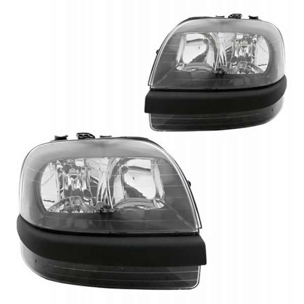 Par Farol Para Fiat Doblo 2002 A 2009 Fumê Com Auxiliar