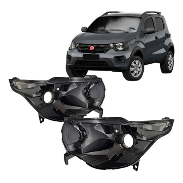 Par Carcaça Farol Para Fiat Mobi 2016 2017 2018 2019 A 2022