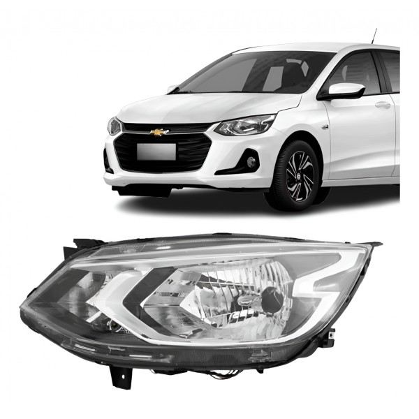 Farol Principal Elétrico Onix 2020 A 2025 Cromado S/ Led