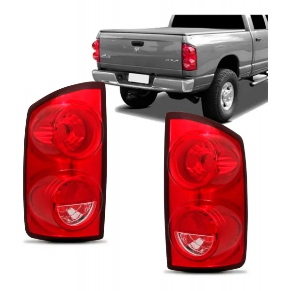 Par Lanterna Traseira Dodge Ram 2006 A 2009 Vermelho