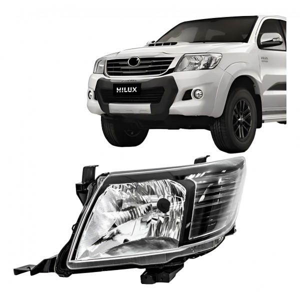 Farol Principal Hilux 2012 2013 2014 2015 Manual Fume