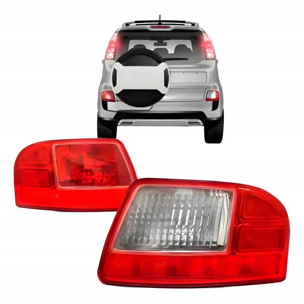 Par Refletor Parachoque Traseiro Aircross 2011 12 13 14 2015 Par Vermelho Branco