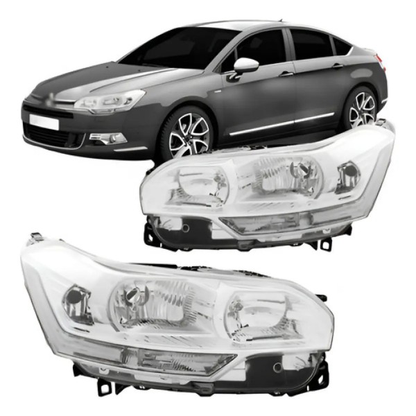Jogo Farol Citroen C5 2008 09 10 2011 2012 Sem Motor