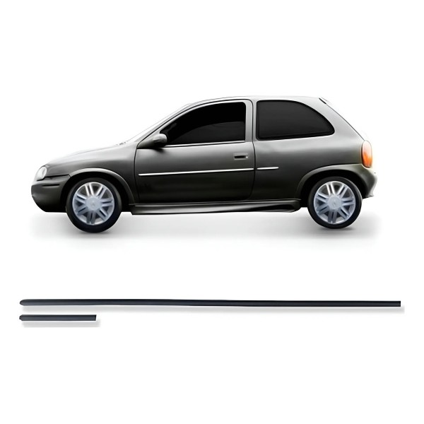Jogo Friso Lateral Corsa 2pts 1994 A 1999 Fino 4pcs Preto