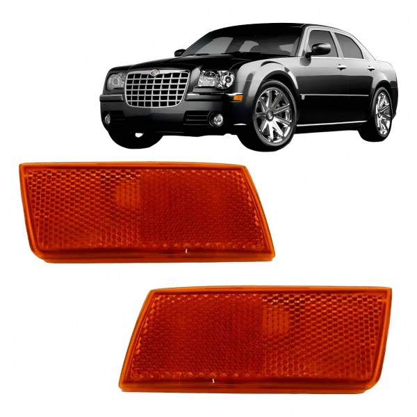 Par Refletor Parachoque 300c 2006 A 2010 Ambar Ambar