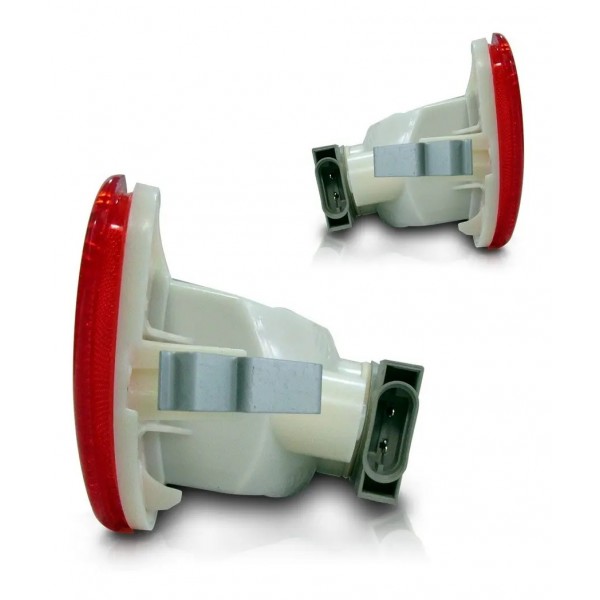 Par Sinaleira Parachoque Pt Cruiser 06 07 08 09 10 Refletor Vermelho E Cristal