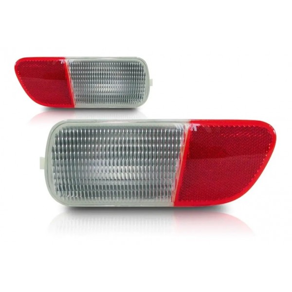 Par Sinaleira Parachoque Pt Cruiser 06 07 08 09 10 Refletor Vermelho E Cristal