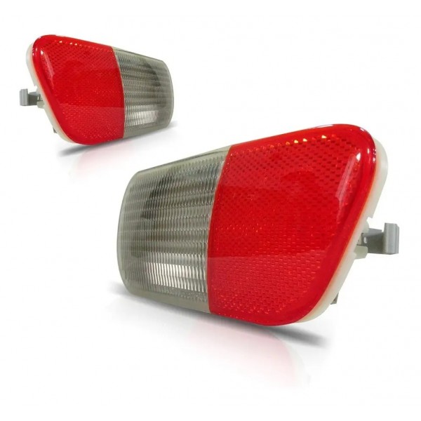 Par Sinaleira Parachoque Pt Cruiser 06 07 08 09 10 Refletor Vermelho E Cristal