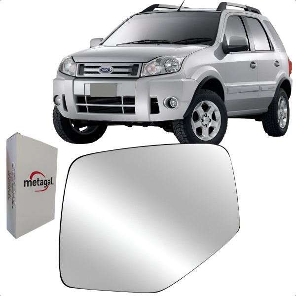 Lente Espelho Retrovisor Ecosport 2003 A 2012 Metagal