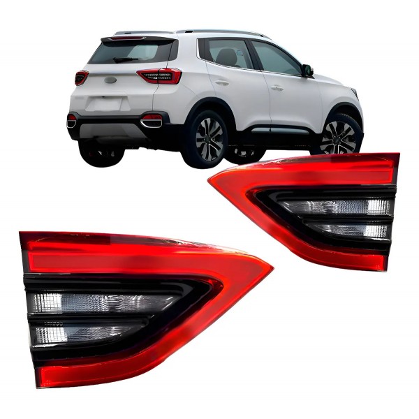 Par Lanterna Traseira Tiggo 5x 2019 2020 Porta Mala Ambos Lados Vermelho
