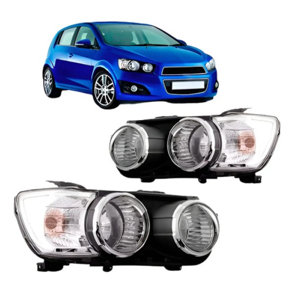 Par Farol Sonic 2012 2013 2014 Anel Cromado