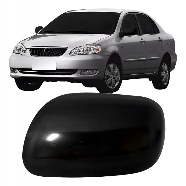 Capa Retrovisor Corolla 2003 2004 2005 06 07 2008 Preto Liso