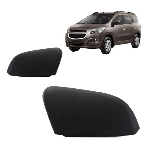Jogo Capa Retrovisor Spin 2012 2013 2014 2015 2016 Preto Preto
