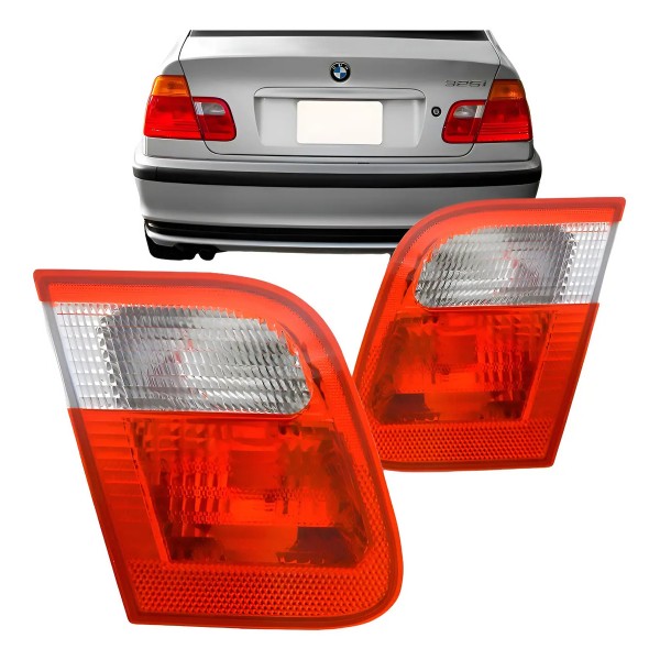 Par Lanterna Traseira Bmw Serie 3 1999 2000 2001 Tampa Mala Ambos Lados Vermelho