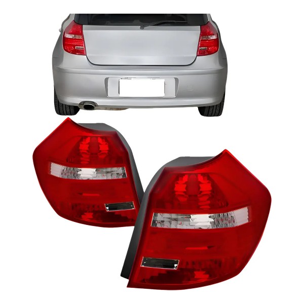 Par Lanterna Traseira Serie 1 2007 2008 2009 2010 2011 Hatch Ambos Lados Vermelho