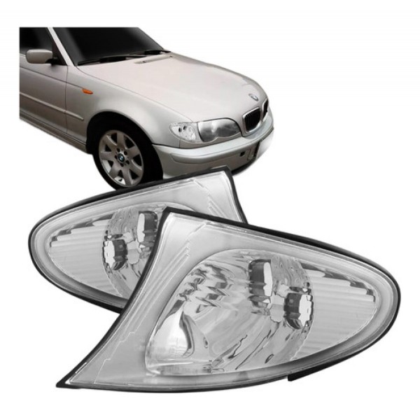 Pisca Seta Bmw Serie 3 02 03 04 05 Cristal Borda Cromada