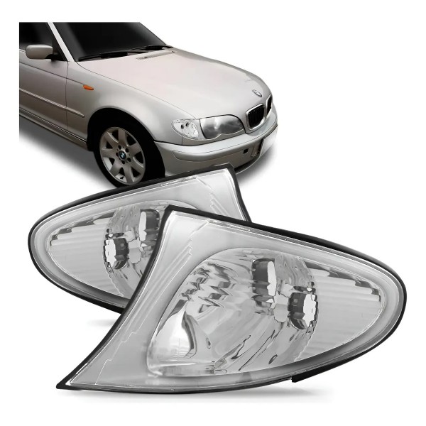 Pisca Seta Bmw Serie 3 02 03 04 05 Cristal Borda Cromada