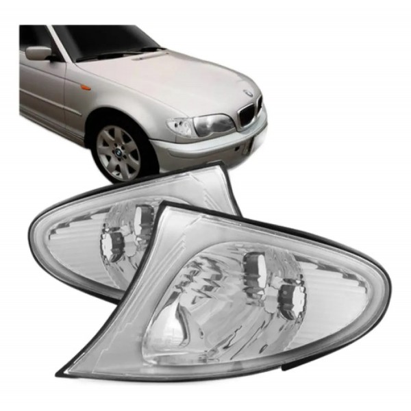 Par Lanterna Dianteira Bmw Serie 3 02 A 05 Cristal Cromada Bordô