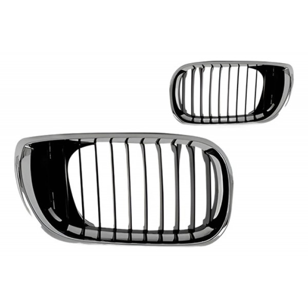 Par Grade Radiador Bmw S3 2002 2003 2004 2005 Cromado Preto
