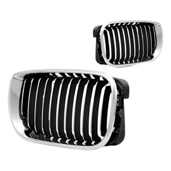 Par Grade Radiador Bmw S3 2002 2003 2004 2005 Cromado Preto