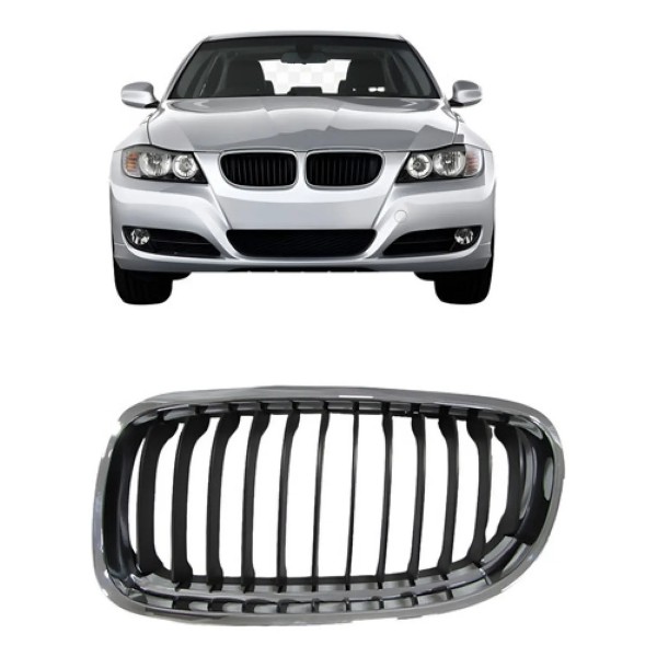 Grade Radiador Bmw 320 2009 2010 2011 2012 Cromada Com Friso