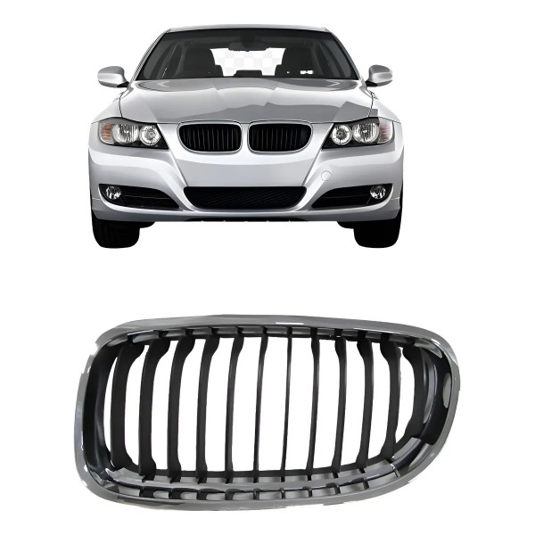 Grade Radiador Bmw 320 2009 2010 2011 2012 Cromada Com Friso