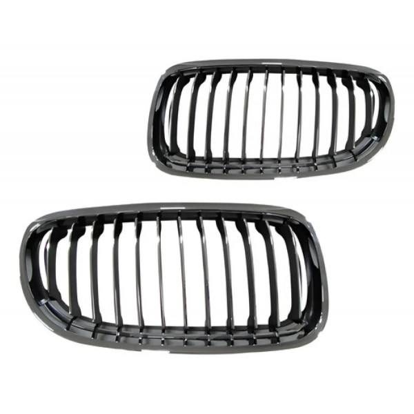 Par Grade Central Bmw 320 2009 2010 2011 2012 Cromada Com Fr Preto