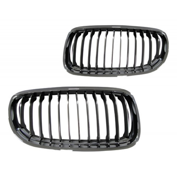 Par Grade Central Bmw 320 2009 2010 2011 2012 Cromada Com Fr Preto
