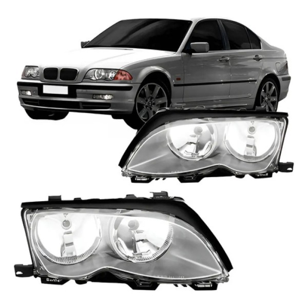 Par Farol Bmw S3 1999 2000 2001 Máscara Cinza Mega Desconto