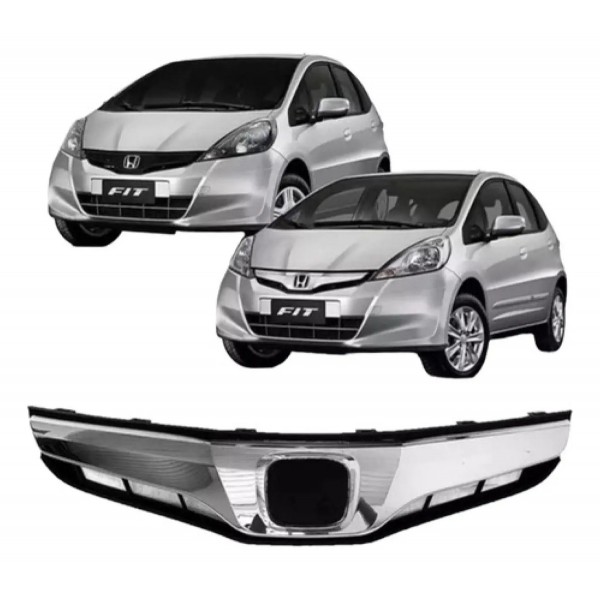 Grade Radiador Friso Cromado Honda Fit 2012 2013 2014 Novo Cromado