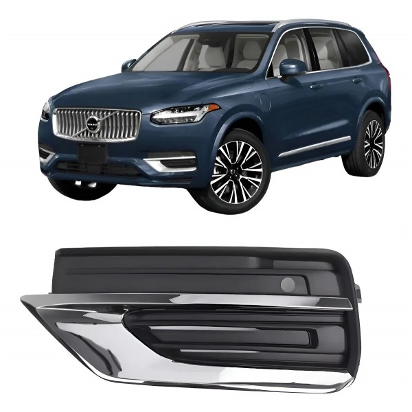 Moldura Grade Esquerdo Parachoque Volvo Xc90 2020 2021 2022 Preto Esquerdo