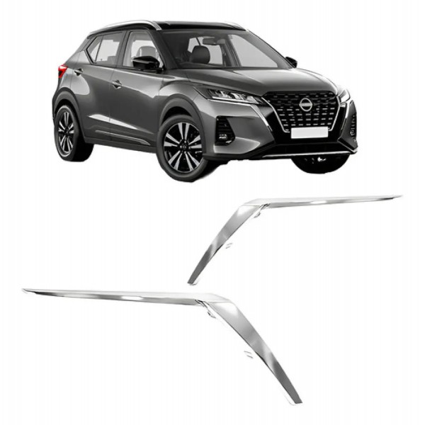 Friso Cromado Farol Direito Nissan Kicks 2021 2022 23 2024 Prateado