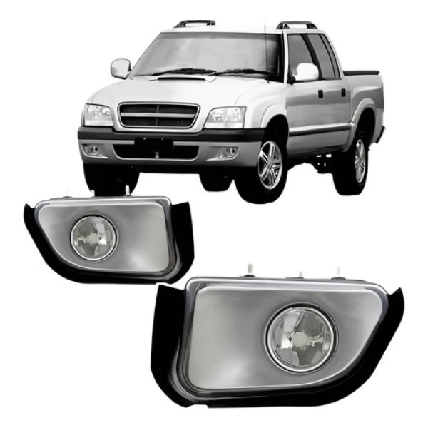 Par Farol Milha Auxiliar S10 Pit-bull 2001/2011 Lente Vidro