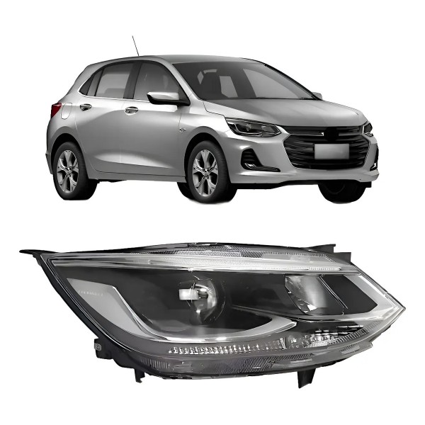 Farol Onix 20 A 24 Cromado Elétrico C/ Projetor Tyc Direito Direito