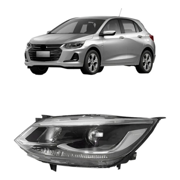 Farol Manual Cromado C/ Projetor S/ Led Onix Ltz 2020 A 2024