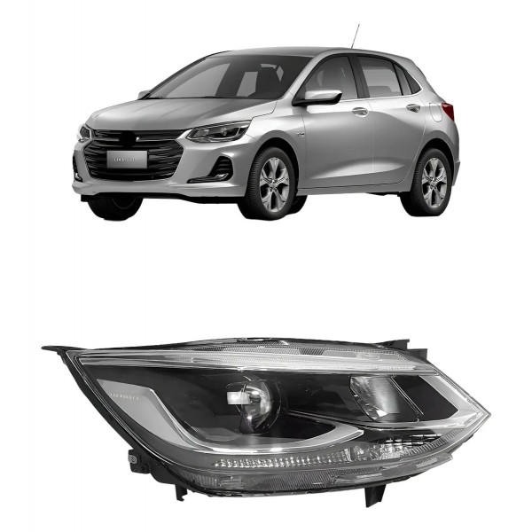 Farol Manual Cromado C/ Projetor S/ Led Onix Ltz 2020 A 2024