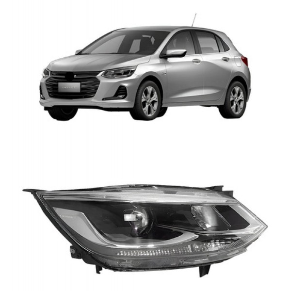 Farol Manual Cromado C/ Projetor S/ Led Onix Ltz 2020 A 2024