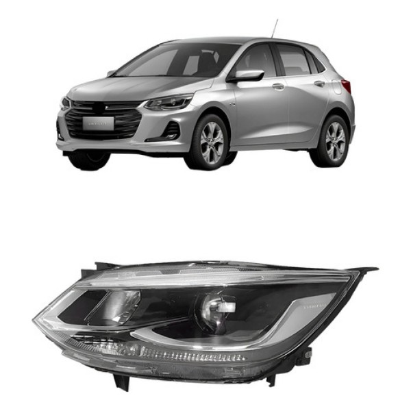Farol Onix 2020 A 2024 Com Regulagem Com Projetor Cromado