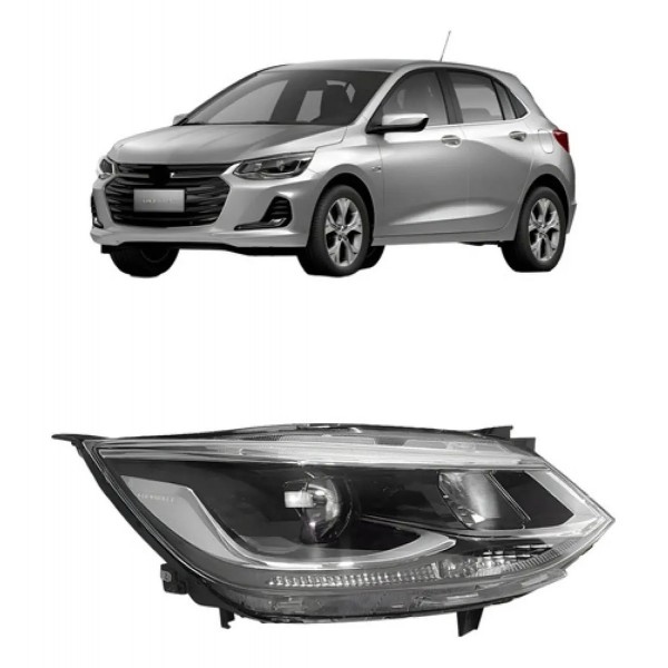 Farol Manual Cromado C/ Projetor S/ Led Onix Ltz 2020 A 2024