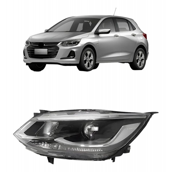 Farol Manual Cromado C/ Projetor S/ Led Onix Ltz 2020 A 2024