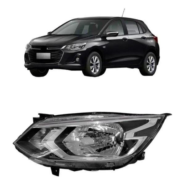 Farol Manual Cromado S/ Led Onix Lt / At 2020 2021 2022