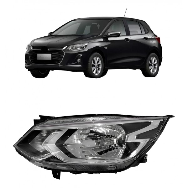 Farol Manual Cromado S/ Led Onix Lt / At 2020 2021 2022